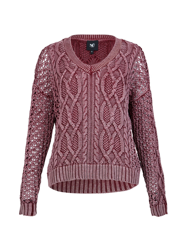 NÜ Blouse tricotée YEO Tricots 685 Berry red