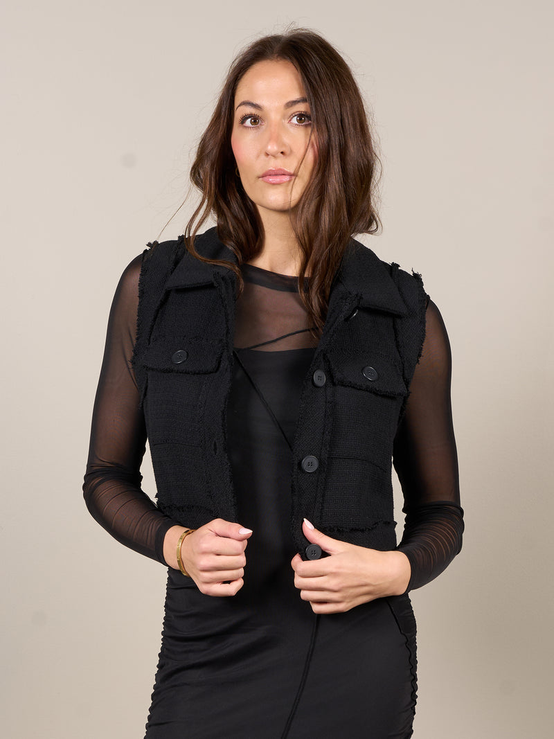 NÜ Gilet en tissu Bouclé TALA Gilets Noir