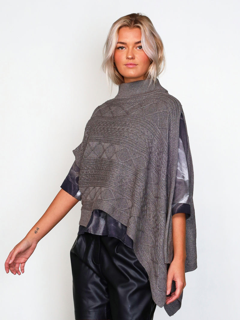 NÜ Poncho tricoté VILNA Ponchos 968 Statue melange