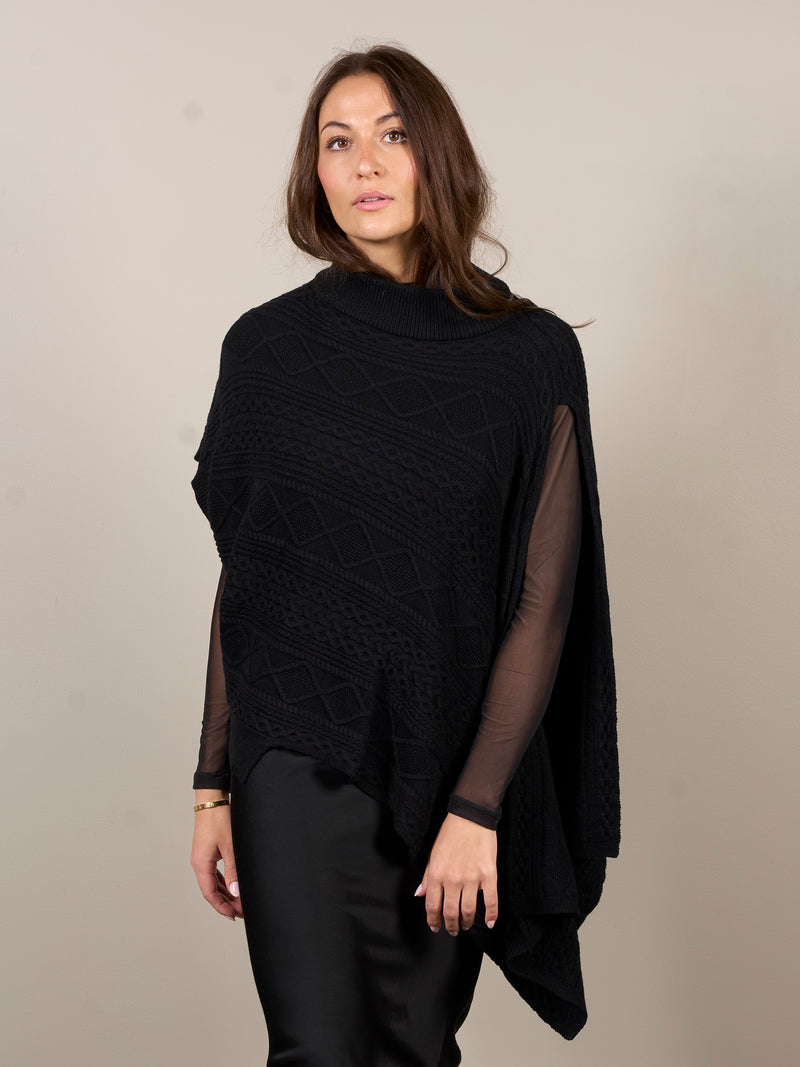 NÜ Poncho tricoté VILNA Ponchos Noir