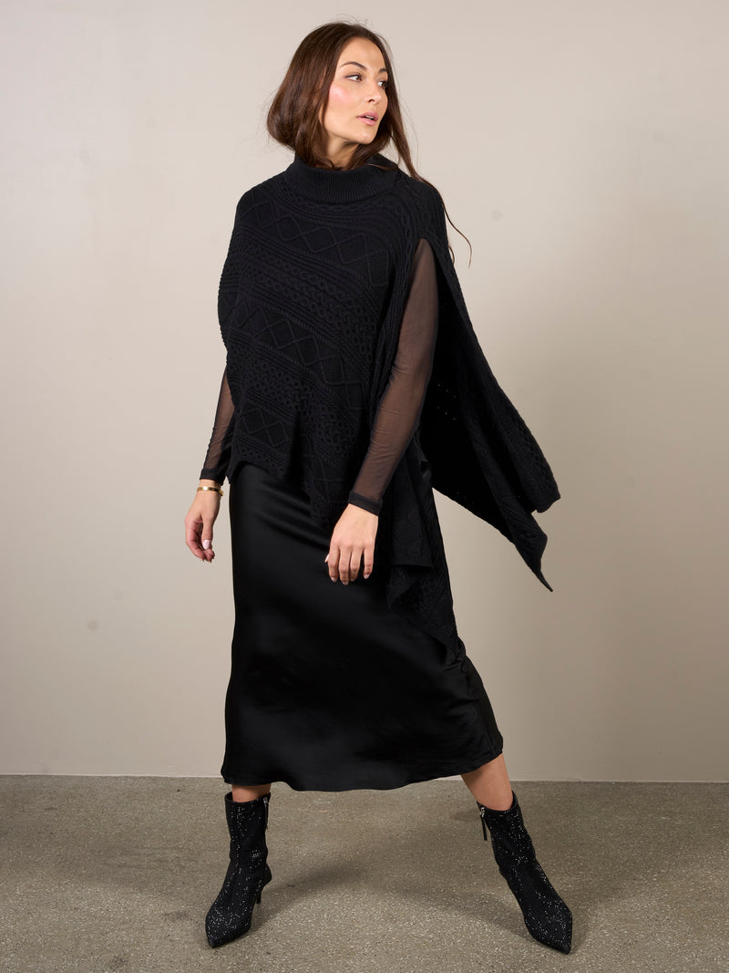 NÜ Poncho tricoté VILNA Ponchos Noir