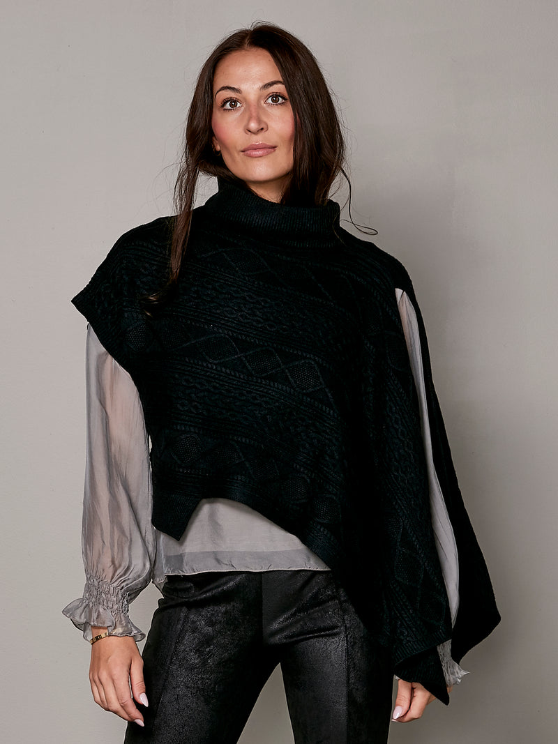 NÜ Poncho tricoté VILNA Ponchos Noir