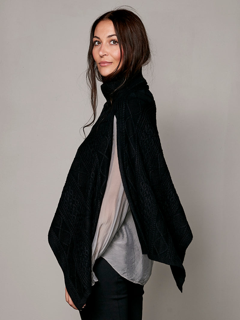 NÜ Poncho tricoté VILNA Ponchos Noir