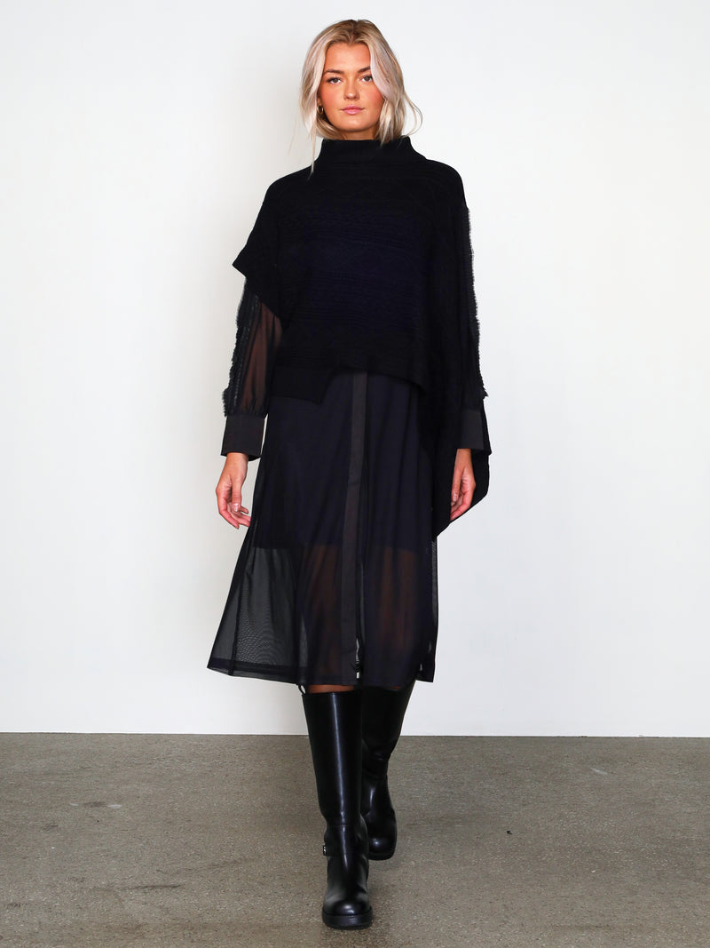 NÜ Poncho tricoté VILNA Ponchos Noir