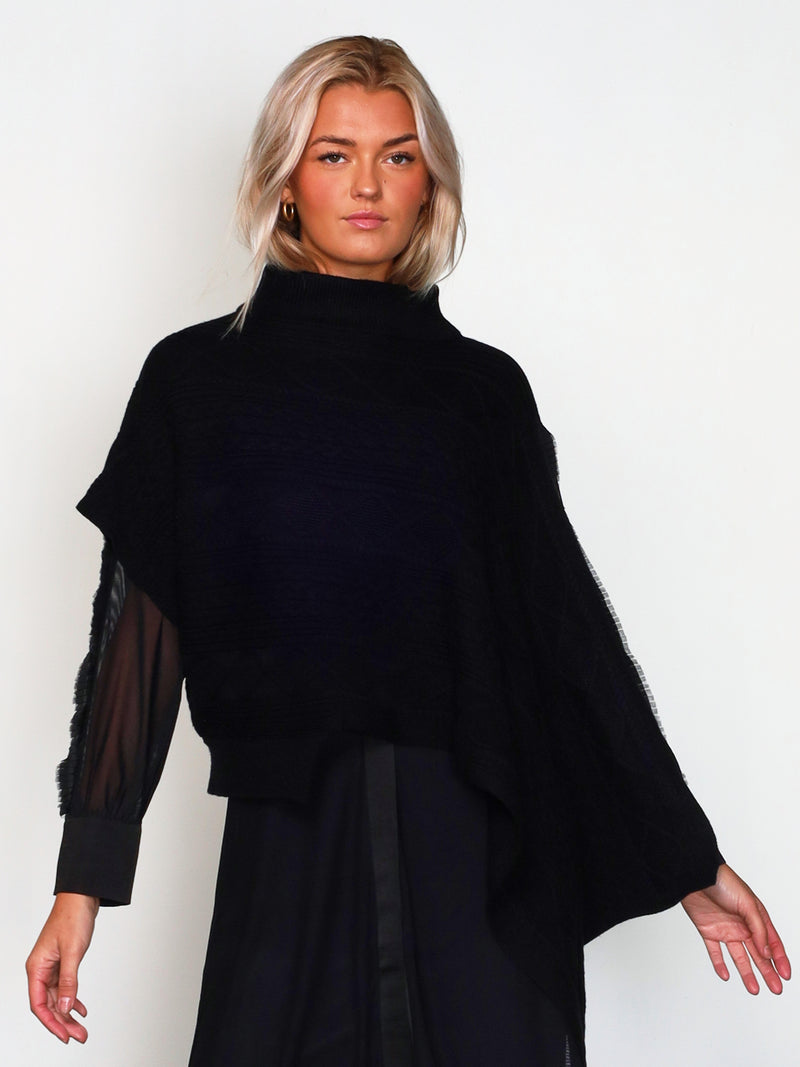 NÜ Poncho tricoté VILNA Ponchos Noir