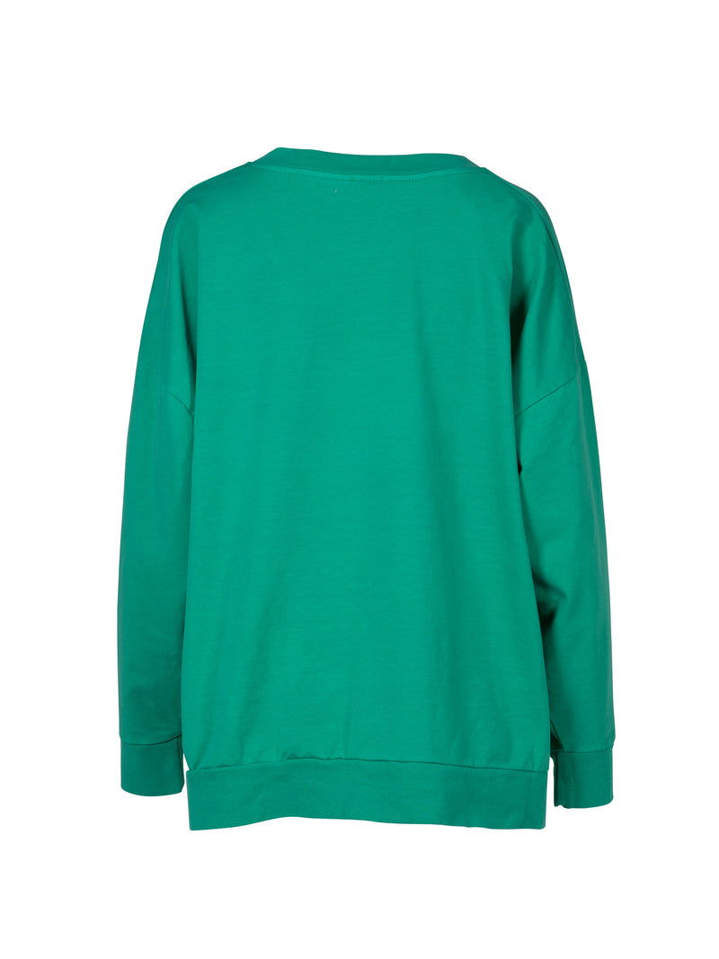 NÜ Pull-blouse OLINDA avec encolure en V Blouses 331 Simply Green