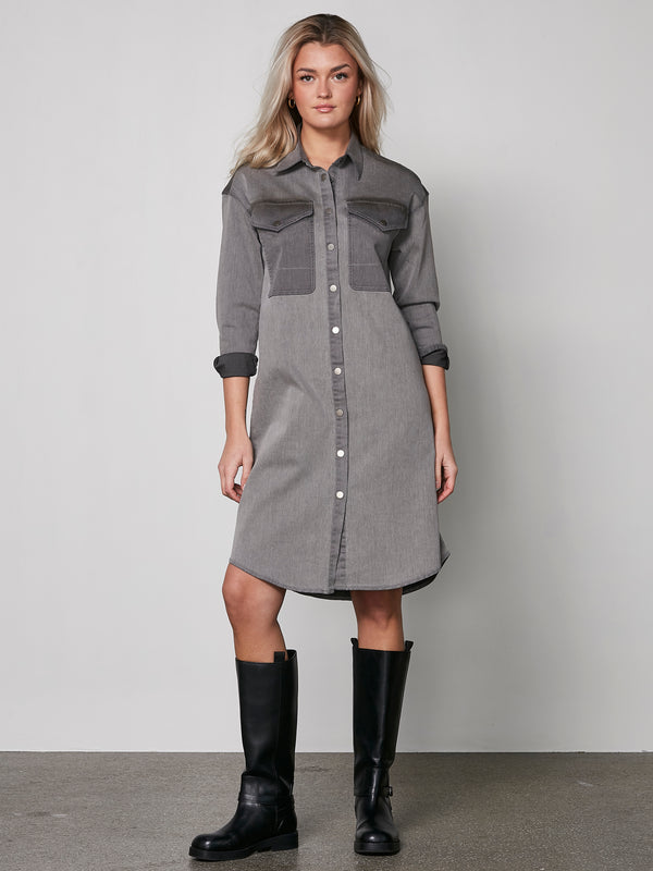 NÜ Robe chemise YELENA Robes 901 Grey
