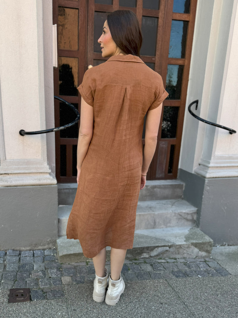 NÜ Robe en lin POLETTE Robes 286 Mocca Mousse