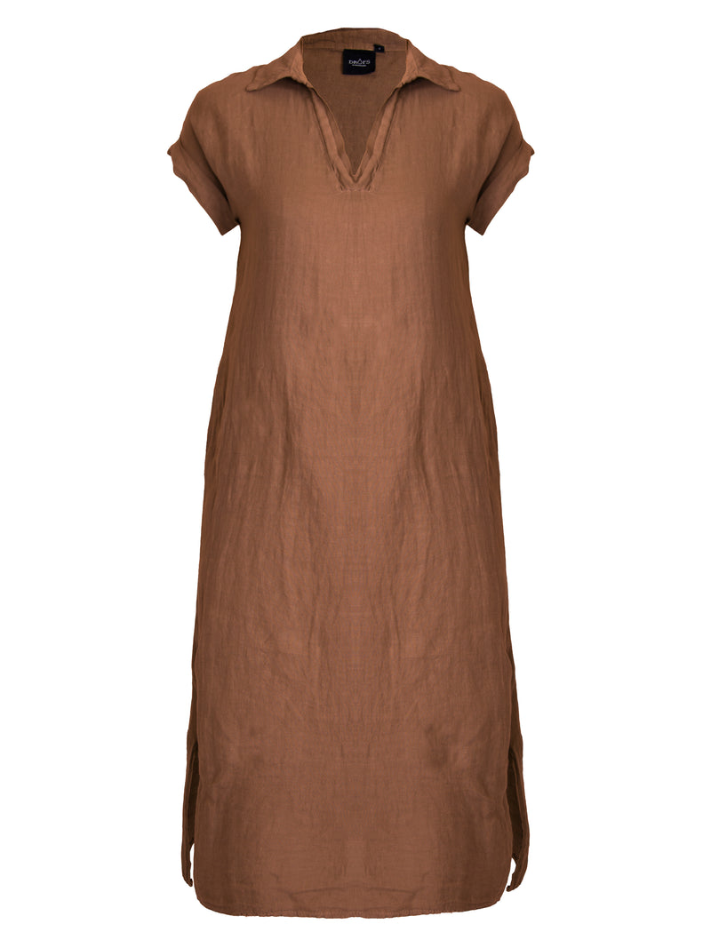 NÜ Robe en lin POLETTE Robes 286 Mocca Mousse