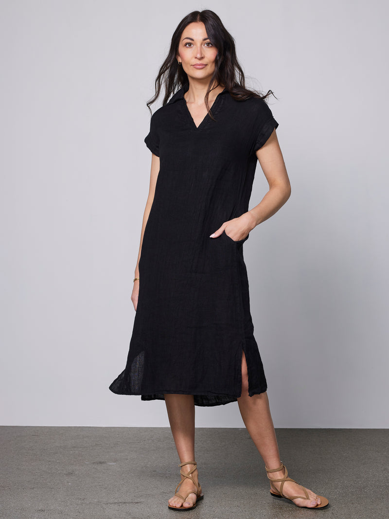 NÜ Robe en lin POLETTE Robes Noir