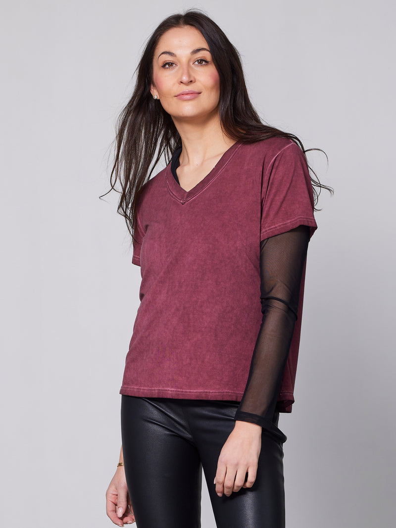 NÜ T-shirt RUTH Débardeurs et t-shirts 685 Berry red