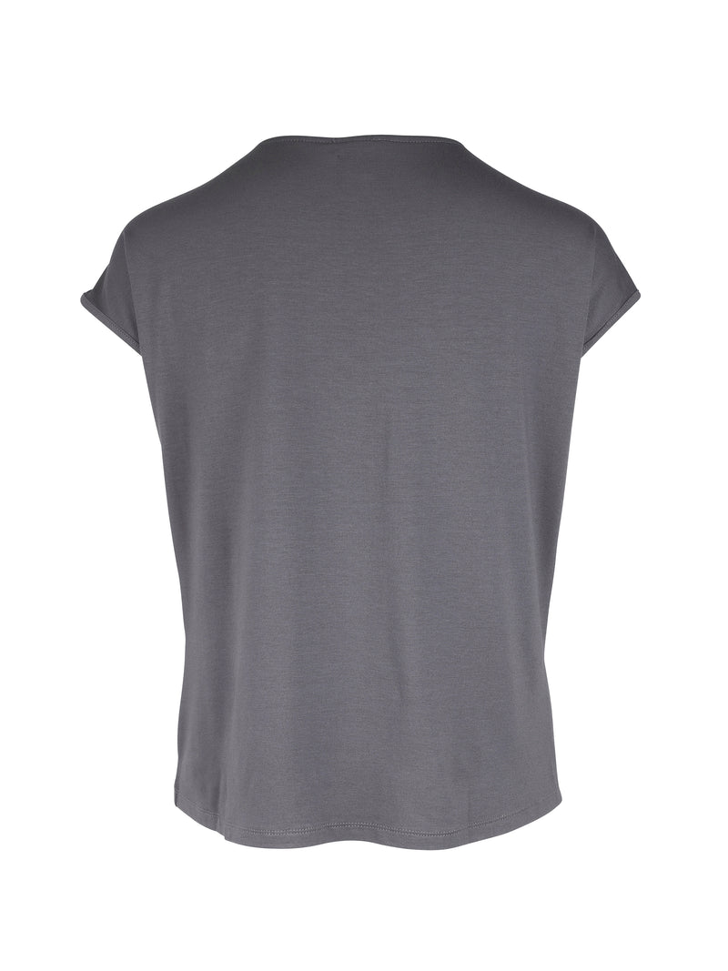 NÜ T-shirt YASMI col en V Débardeurs et t-shirts 987 dark grey