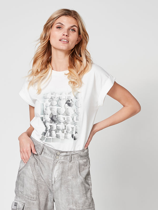 NÜ T-shirt avec imprimé TILLIE Hauts et t-shirts 110 Creme