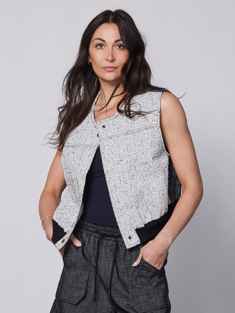 NÜ Veste en lin ZILMA Gilets 150 Sand mix