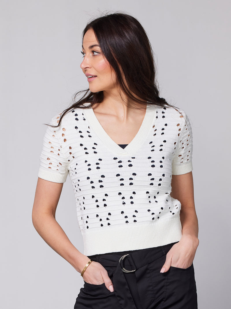 NÜ YAFFA chemisier tricot s/s Chemisiers 110 Creme