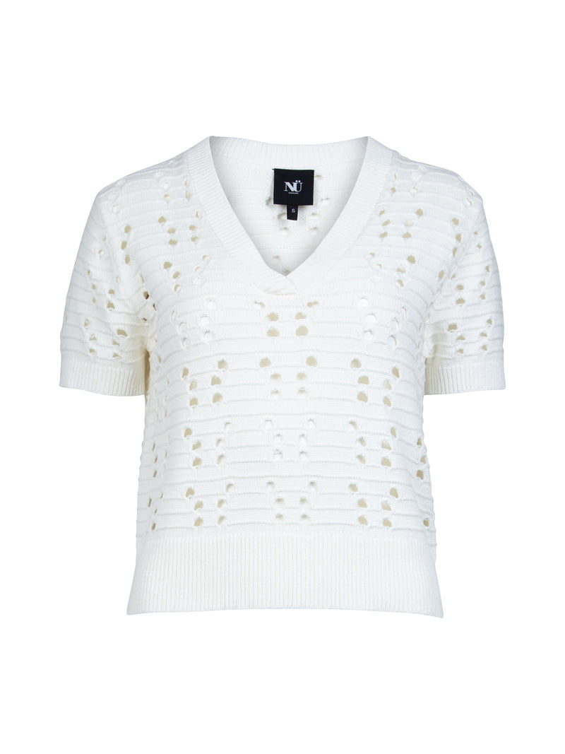 NÜ YAFFA chemisier tricot s/s Chemisiers 110 Creme