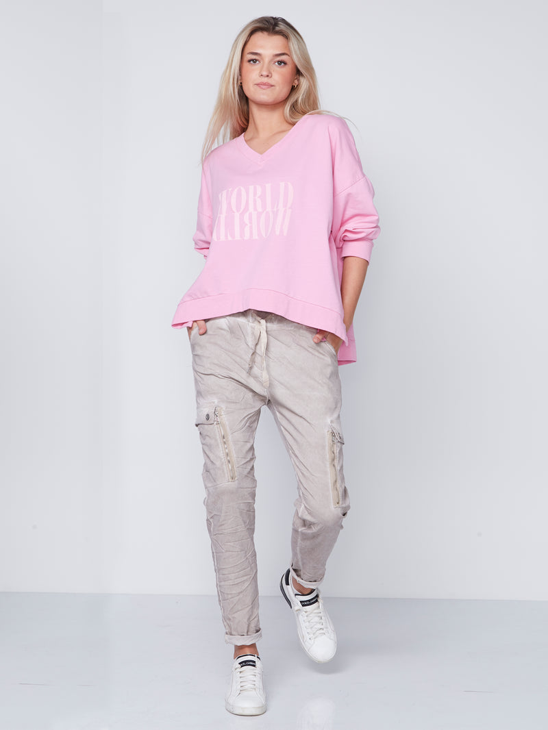 NÜ Pull-blouse OLINDA avec encolure en V Blouses 634 Pink Mist